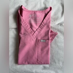 Figs Catarina Scrub Top in Chalk Pink XS